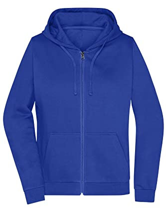 James & Nicholson Damen Basic Kapuzen-Sweatjacke - Leicht taillierte Sweatjacke mit Kapuze | Farbe: Dark-royal | Grösse: 3XL