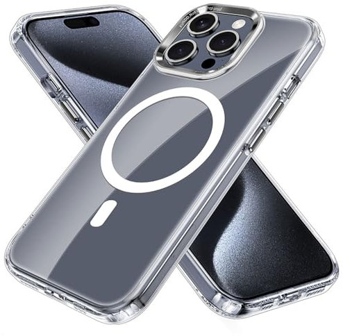 TECHGEAR iPhone 15 Pro Max Magnetic Case [Mag Fusion] Shockproof Anti-Scratch, Slim & Light, Drop Protection, Gel Bumper & Clear Hard Back Compatible with MagSafe Case Cover for iPhone 15 Pro Max 6.7