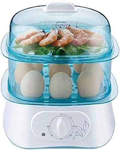 OUSIKA Hervidor eléctrico for huevos, vaporizador de verduras, prepara huevos rápidamente, duros, medio hervidos o blandos, bandeja for escalfar/tortilla incluida, señal de listo, Vapor
