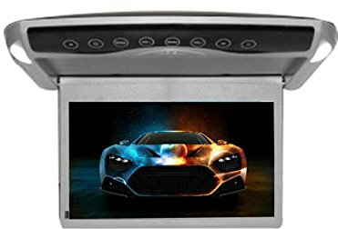 Lecteur DVD pour voiture Moniteur de voiture 1080P 10.1/12.1 pouces rabattable TFT LCD moniteurs de montage sur le toit de l'automobile avec lecteur MP5 USB TF moniteur de plafond de voiture Multifonc