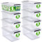 Deuba® 8x Boîte de rangement 5L en plastique transparent empilable sans BPA gain de place caisse de rangement organiseur