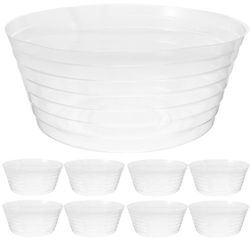 SUPVOX 10 Pcs Plant Tray Basket Liner Plastic Planter Liners Clear Flower Pot Liners Plant Saucer Drip Tray for Indoor and Outdoor Plant Pots