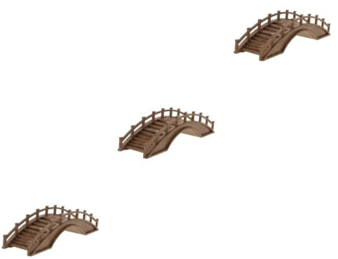 Cabilock 3st Antike Bogenbrücke Terrarienbrücke Mini-gartenbrücke Brückenfiguren Reptilienbrücke Aquarienverzierung Fairy Gardens Brücke Mikro-landschaftsgartenbrücke Brückendekor Hölzern