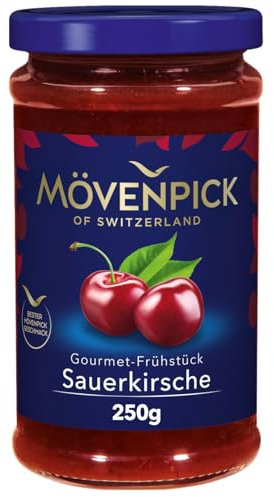 Mövenpick Gourmet-Frühstück Sauerkirsche, Premium Fruchtaufstrich, 55 Prozent Frucht, 250 g