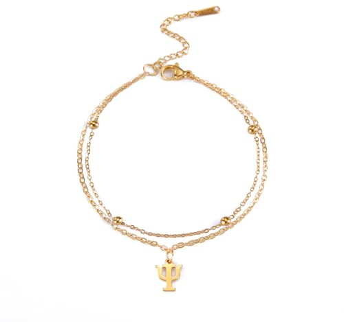 EUEAVAN Psi Symbol Armband für Frauen Griechisches Alphabet Armband Psychologie Psychiatrie Anhänger Medizinisches Zeichen Schmuck Psychotherapeut Psychologe Geschenk