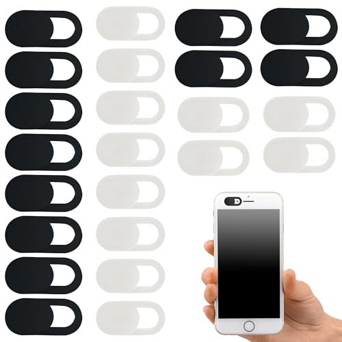 ZYBLSSBB 24 Stück Kamera Abdeckung Handy,Webcam Abdeckung,Laptop Kamera Abdeckung,Kamera Abdeckung Laptop,für Handy,Tablet,Laptops,Schutz Ihrer Privatsphäre(Schwarz+weiß)