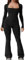 Risipu Long Sleeve Jumpsuit for Women Shaping Square Neck Jumpsuit for Women Wide-leg High Elasticity Jumpsuit (Black, M)