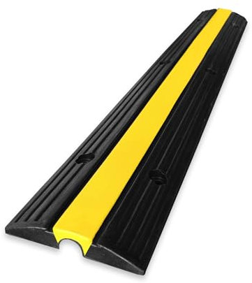 Floordirekt Pont de câble Vesuv – Pont de câble résistant aux intempéries praticable, léger et accrocheur, protection de câble idéal pour les commerces, les foires et les expositions (1 canal, couché)