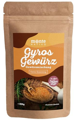 Condimento giroscopio Monte Nativo (250 g) – Mix di spezie Gyros – Condimento Döner – Delicatamente essiccato e aromatico ideale per cucinare e condire – Aroma e sapore intesivi
