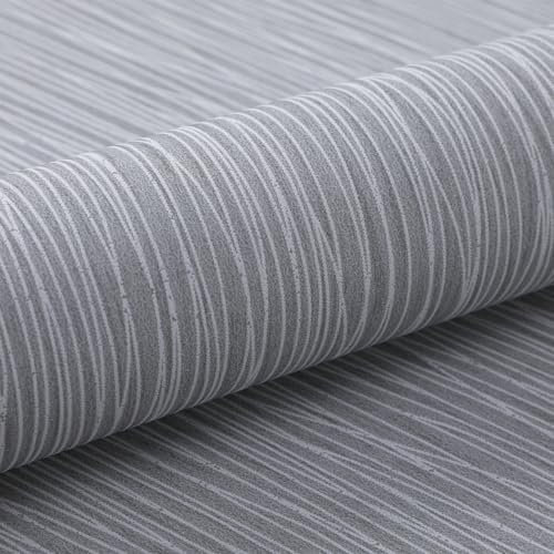 Anttyscar Plain Dark Grey Striped Wallpaper Modern Thick 3D Textured Flocking Embossed Wallpaper for Adults Teenager Kids Bedroom Living Room Hallway Stairs Lounge