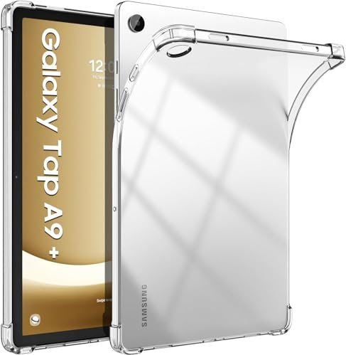World biz Clear Case for Samsung Galaxy Tab A9 Plus / A9+ 11-Inch 2023, Flexible Transparent Soft Bumper TPU Reinforced Corner, Shockproof Cover for Tab A9+ Tablet SM-X210/X216/X218