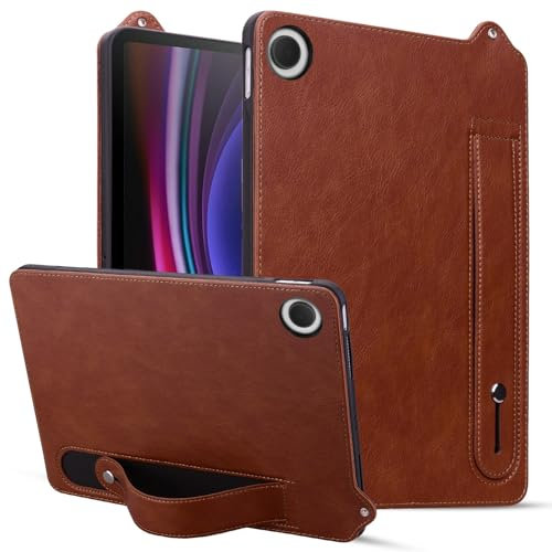 Tablet PC Caso Compatibile con Xiaomi Mi Pad 4 Plus (10.1) Custodia antiurto con cinturino da polso Custodia in pelle TPU Compatible with tablet Tablet copertura posteriore(Kahverengi)