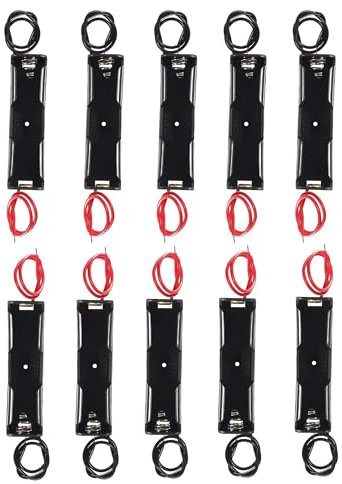 FancyWhoop 10pcs 18650 Battery Holder Single 18650 Battery Case for 18650 Battery with 5.91Inch Connect Lead