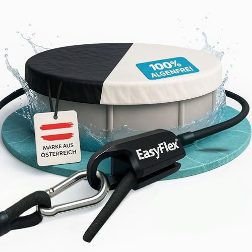 Folienkönig® Lámina protectora para piscina con cierre EasyFlex® 7 x 4 m, lona para piscina de 274 x 549 cm, lona solar de invierno, para piscina Siloplane, fácil montaje solo