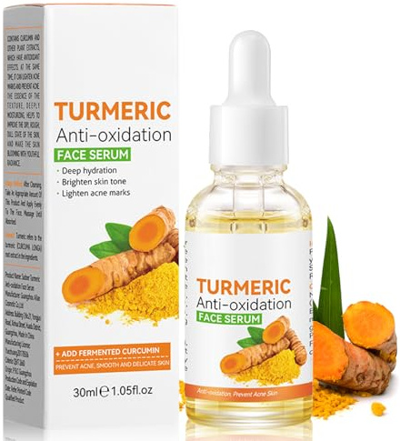 Kurkuma Serum für Dunkle Flecken Remover, Kurkuma-Gesichtsserum Feuchtigkeitscreme für Gesicht & Körper, Akne Entfernen Gleichmäßigen Hautton Erzielen, 2 * 30ml