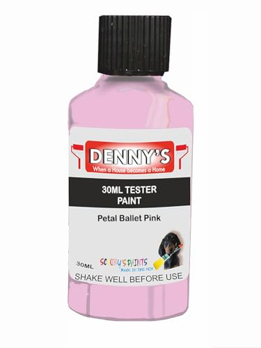 SCOOBYS PAINTS BACK IN THE MIX Chalk Emulsion Matt Paint, Water-Based, No Primer Required, For Walls and Furniture Peach, Pink, (Petal Ballet Pink, 30ml Colour Tester)