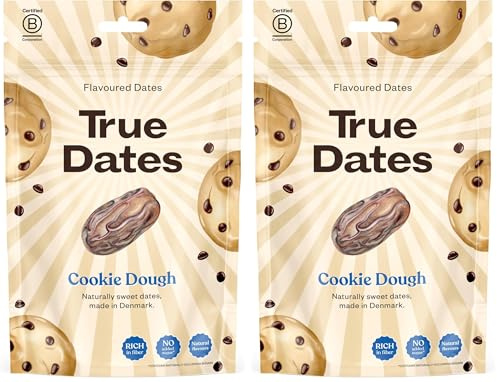 True Dates - COOKIE DOUGH | naturally flavoured sweet dates | No added sugar, Vegan, Palm Oil Free | 100 g (Pack of 2)