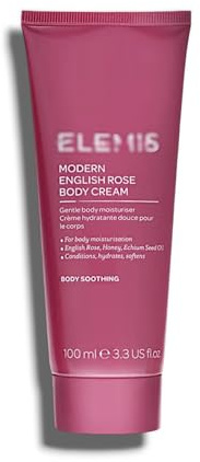Elēmís | Modern English Rose Body Cream - Gentle Body Moisturiser with English Rose, Honey, Bohum Seed Oil | Body Soothing | 100mL