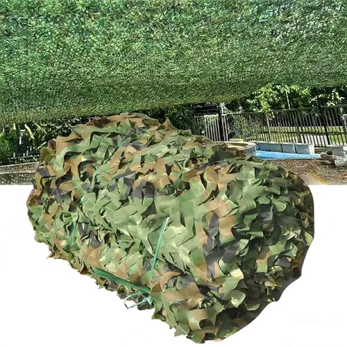 Générique Toile Filet Camouflage 2x3 3x3 3x4 6x4m, Voile d'ombrage Militaire Grande, Tente Ombrage Chasse, Treillis de Couverture Filet Camouflage 210D pour Parasol, Terrasse Protection Solaire