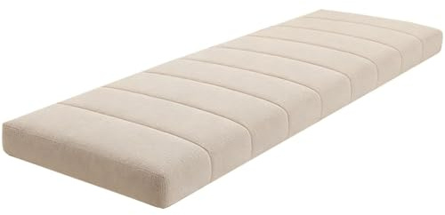 Générique Coussin de Banc Intérieur/Extérieur, Housse Amovible Imperméable et Antidérapante, Mousse Épaisse 4.5cm, pour Banc, Fenêtre en Baie, Terrasse, Balcon et Balancelle,Milk Tea Color,30x100cm