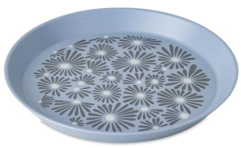 Koziol BLOMSTER PLATE 205mm DAISY kleiner Teller | Ø 20,5 cm, bruchfest, stapelbar | biozirkulärer Kunststoff, spülmaschinengeeignet, melaminfrei | Camping, Picknick (nature flower blue)