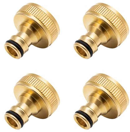 CATELL 4 Pces Nez de Robinet Femelle 1 Metal Line Universel Raccords de Robinet Résistant À La Corrosion Installation Facile Adaptateur de Robinet avec Raccord Rapide en Laiton pour Tuyau D'arrosage