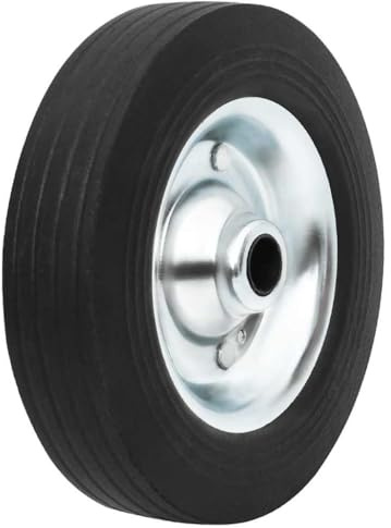 GeenYuu Ruota di supporto per rimorchio, diametro 20 x 5 cm, cerchione in acciaio pieno, portata 150 kg, compatibile con albero Ø 20 mm, per rimorchio auto, trasporto carico, ribaltabile, trasloco