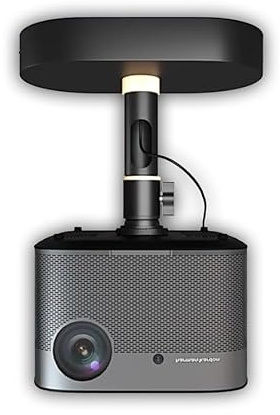 Voronetti Support de plafond pour projecteur - Compartiment d'alimentation intégré, charge 10 kg, longueur réglable 18-48 cm, articulation semi-sphérique 360°, câble caché
