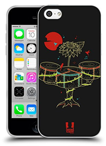 Head Case Designs Batteria Musica nelle Natura Custodia Cover in Morbido Gel Compatibile con Apple iPhone 5c