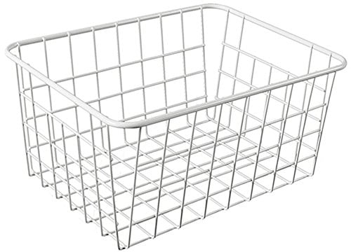 TEERFU Wire Storage Basket Bins Organizer,Large Metal Wire Basket Freezer Storage Organizer Bins with Handles for Kitchen Cabinets, Pantry, Closets, Bedrooms, Bathrooms,Freezer,28.5x22x12cm