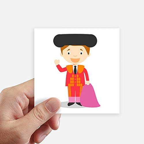 DIYthinker Red Purple Torero Cartoon Square Stickers 10Cm Wall Suitcase Laptop Motobike Decal 8Pcs