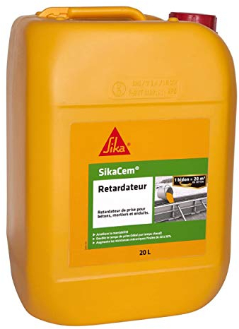 SIKA - Verzögerungslöser für Beton/Mörtel/Putz – SikaCem Selbstauslöser – verbessert die Manövrierfähigkeit – Einwirkzeit 2 x länger (ideal bei heißem Wetter) – einfache Dosierung – 20 l