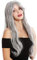 WIG ME UP - 90924-ZA68E Perücke Damen Karneval Fasching Halloween lang glatt helles Grau