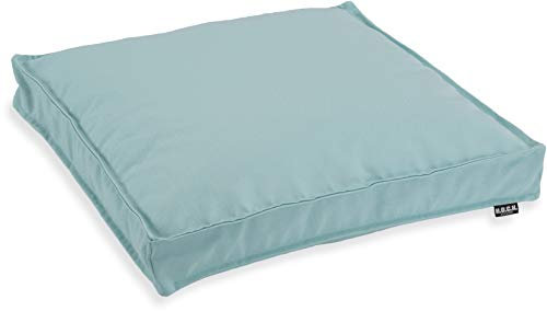 H.O.C.K. Classic Uni Outdoor Sitzkissen Stuhlkissen für drinnen und draußen aus 100% Polyacryl(dralon (50x50x5cm, Manzana - Aqua)