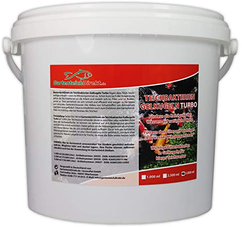 Gartenteich-Direkt Teichbakterien Gelkugeln Turbo (Mikroorganismen und Filterbakterien für den Gartenteich - Für klares Gartenteichwasser, Reinigung des Wassers), Größe:5 L