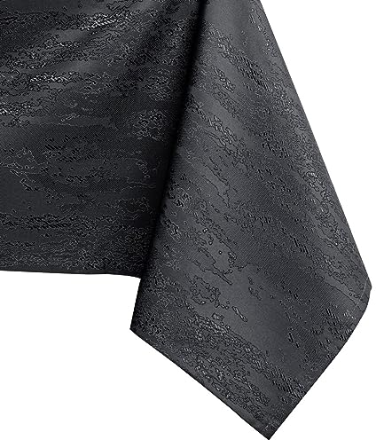 AmeliaHome Tischdecke 140x160 cm Tischtuch Tafeldecke Fleckschutz Lotuseffekt Abwaschbar Wasserabweisend Ornament Vesta anthrazit