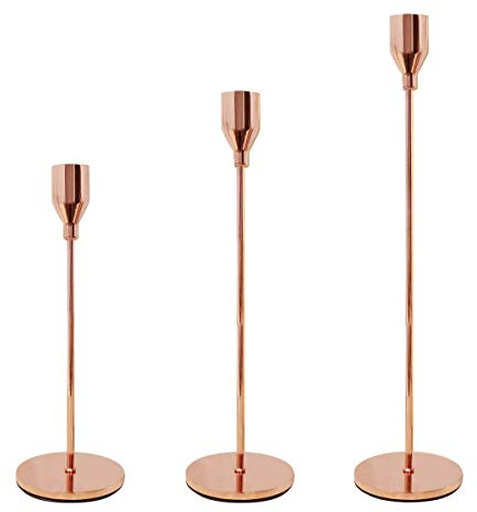 3pcs Chandelier chandelle chandelle en Or Rose pour la décoration de Mariage Partie de Mariage