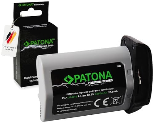PATONA PREMIUM Batteria LP-E19 3500mAh / 10,8V / 37,8Wh compatibile con Canon EOS-1Ds Mark III 1D Mark IV 1D X 1D C Flash 540EZ 580EX 580EX-II Batteria di ricambio per modelli LPE19 LP E19