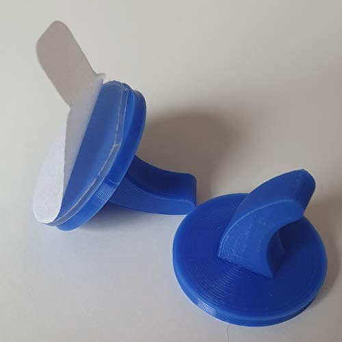 hf hajo - fix Magnet- | Klebe- | Schneideprodukte selbstklebende Kunststoffhaken, blau, 10 Stück – kleine Haken für leichte Gegenstände, selbstklebender Haken, Handtuchhalter