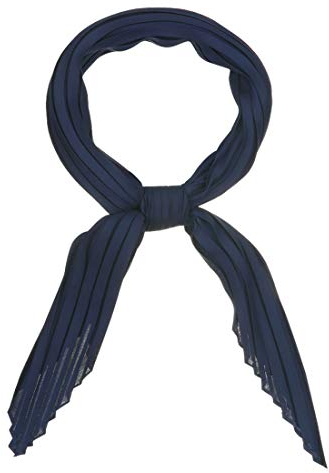 sourcing map Femmes Plissé Rhombe Tête Écharpe Enveloppes Foulard Bandana Couleur Unie Bleu marin 104x42cm / 40.94x16.54 (L * W)