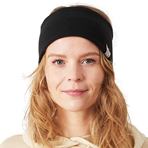 Bandeau Cheveux Homme pour Le Sport, Bandeaux De Fitness Femme en Coton Elastique, Serre Tete De Sudation, Réversible Et Unisex, Vêtements De Tennis Running Anti Transpirant, Noir/Gris