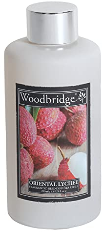 Woodbridge Nachfüllflasche für deinen Diffuser - Oriental Lychee (200ml) - Fruchtiger Duft für Dein Zuhause in Einer recycelten Glasflasche mit Einer Duftdauer bis zu 6 Monate