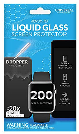 LIQUIPEL Armortek Flüssigglas-Displayschutzfolie – Universal-Nano-Flüssigkeits-Displayschutzfolie für Smartphones, Tablets und Wearables – erhöhter Schutz gegen Stöße und Kratzer ($200 Schutzplan)