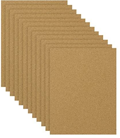Belle Vous Panneau Liege Naturel (Lot de 12) - 27,8 x 21,4 cm, 2 mm d’Épaisseur - Plaque Liege Format A4 pour Remplacer un Tableau d’Affichage, Décoration Murale et Dessous de Plat