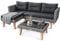 di volio Garten Ecksofa Polyrattan Imola – Gartenmöbel-Set mit eleganten Holzbeinen aus Eukalyptus in DREI Farben - FSC-Zertifikat (grau)