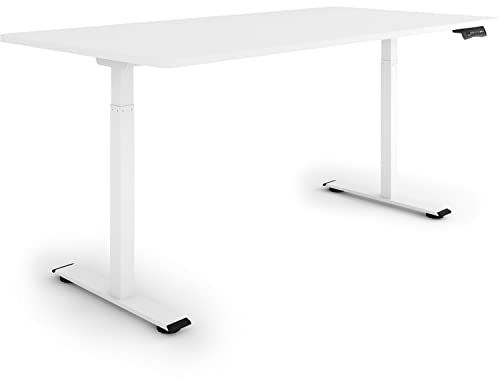 ESMART Germany ERX-122WW 160 x 80cm Weiß Ergonomischer Steh-Sitz-Schreibtisch Stufenlos elektrisch höhenverstellbar 73,5-122,5 cm 3X Memory Aktivitätserinnerung Dual Motor Schnelle Montage