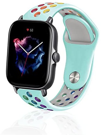 ToVioc 20mm Sportivo Cinturino Compatibile con Amazfit Active 2 Square/2/1, Bip 3/3 Pro, Cinturino Silicone Traspirante per Amazfit GTS 4/4 Mini/3/2/2e/2 Mini - Verde Gema