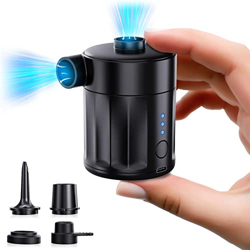Electric Air Pump for Inflatables, Paddling Pool Pump, Portable Air Bed Pump, Electric Pump for Air Mattress Mini Rechargeable USB for Swimming Pool, Pool Toys, Floats, Vacuum Storage Bags