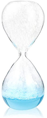 FERCAISH Sablier en verre liquide à bulles - Gestion du temps créative - Décoration de table - Construction en verre durable - Bleu