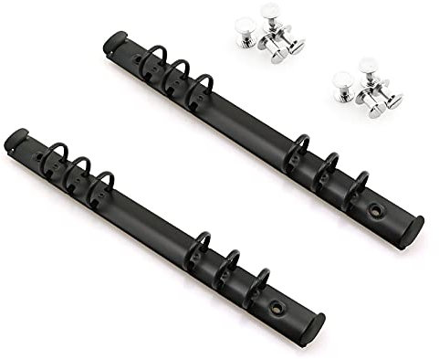 heyous 2 Stück A5 Notebook 6-Loch Ringbuch Mechanismen 1,5 cm Durchmesser S Größe Schwarz Metall Clip Ring Binder DIY Fill Paper Storage Folder Accessories